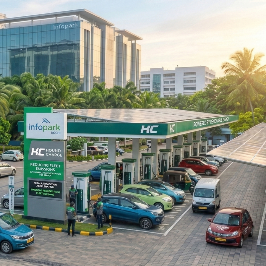 Electric vehicle driving on highway